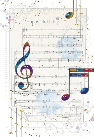 DaVinci, karnet z kopertą, Urodziny Nuty, 12-18 cm