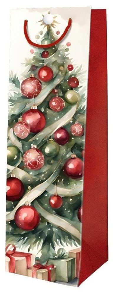 DaVinci, torebka ozdobna, choinka czerwona, butelka