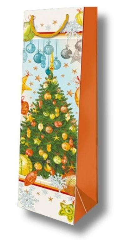 DaVinci, torebka ozdobna, choinka złota, butelka