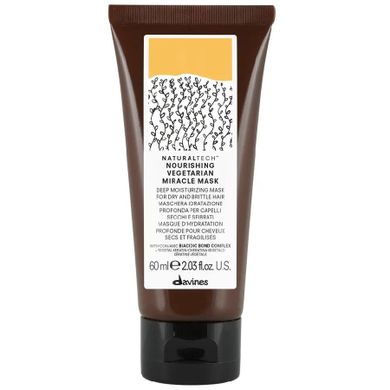 Davines, Naturaltech Nourishing Vegetarian Miracle Mask, odżywcza maska do włosów suchych i osłabionych, 60 ml