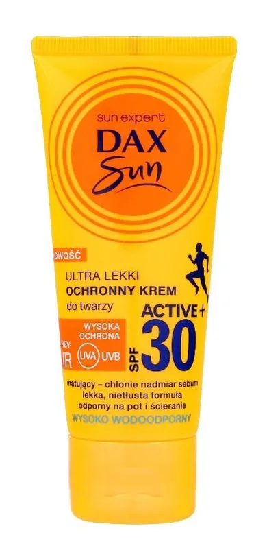 Dax Sun, Active+, ultralekki ochronny krem do twarzy SPF30, 50 ml