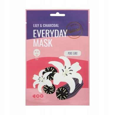 Dearboo Everyday Sheet Mask, maska w płachcie, lily&charcoal