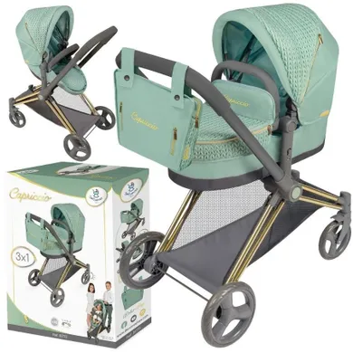 Decuevas, głęboki wózek dla lalek z torbą 3w1, Capriccio