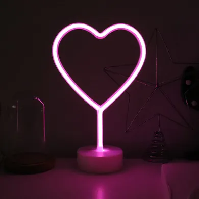 Dekoracyjna lampka neonowa LED, serce