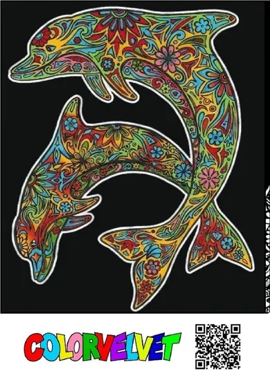 Delfiny. Kolorowanka welwetowa, 47-35 cm