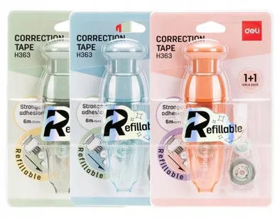 Deli, korektor w taśmie + dodatkowy wkład, 5 mm x 6m, 1 szt.
