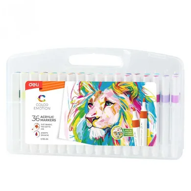 Deli, markery akrylowe, 36 kolorów