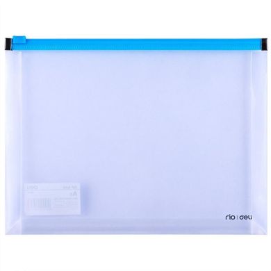 Deli, teczka na suwak A5, niebieska