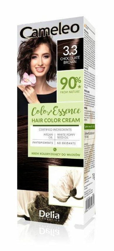 Delia Cosmetics, Cameleo, Color Essence, krem koloryzujący, nr 3.3 Chocolate Brown
