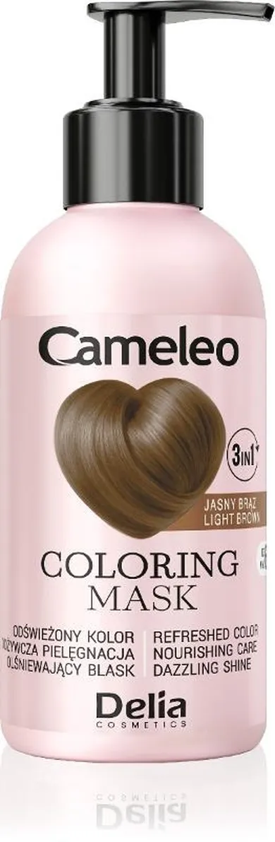 Delia Cosmetics, Cameleo, maska koloryzująca do włosów 3w1, jasny brąz, 120 ml