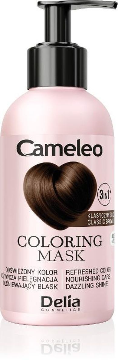 Delia Cosmetics, Cameleo, maska koloryzująca do włosów 3w1, klasyczny brąz, 120 ml