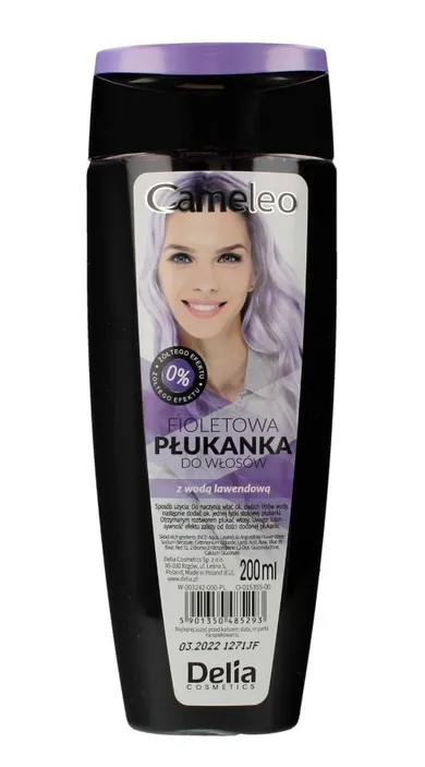 Delia Cosmetics, Cameleo, płukanka do włosów, fioletowa z wodą lawendową, 200 ml
