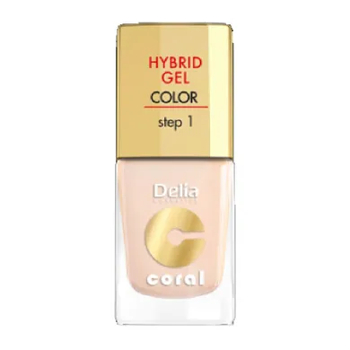 Delia Cosmetics, Coral Hybrid Gel, emalia do paznokci nr 20 ivory, 11 ml