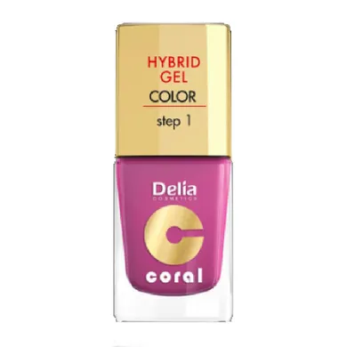 Delia Cosmetics, Coral Hybrid Gel, emalia do paznokci nr 21 fuksja, 11 ml