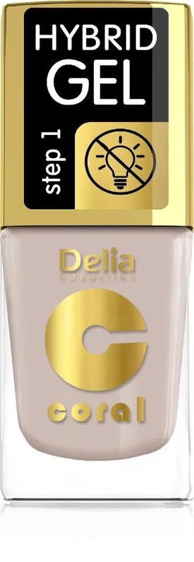Delia Cosmetics, Coral Hybrid Gel, lakier do paznokci, 136 beżowy nude, 11 ml