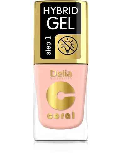Delia Cosmetics Coral Hybrid Gel, lakier hybrydowy do paznokci, bez lampy, nr 113, 11 ml