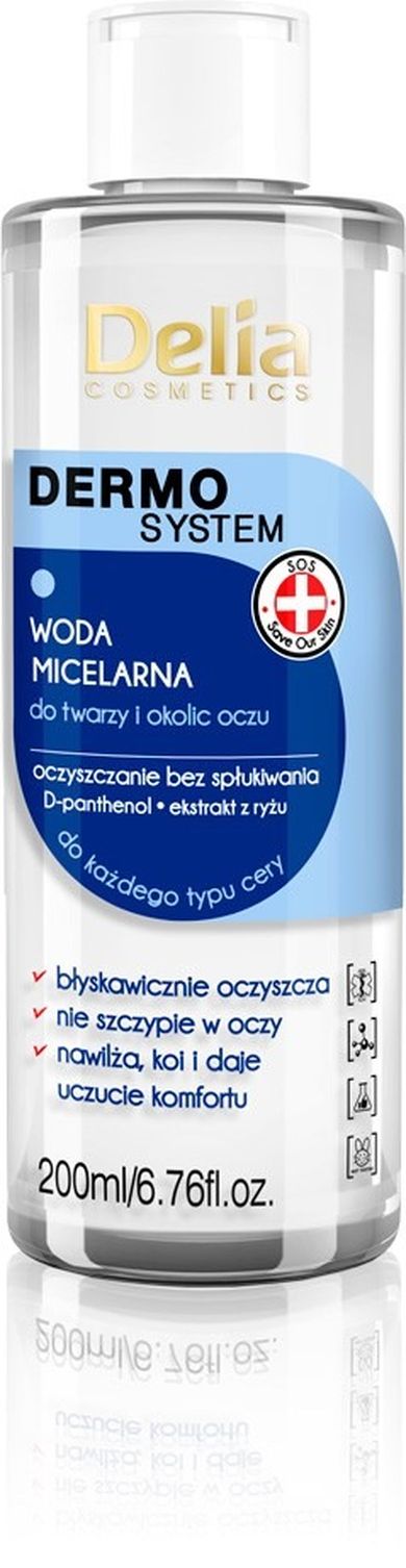 Delia Cosmetics, Dermo System, woda micelarna do demakijażu, 200 ml