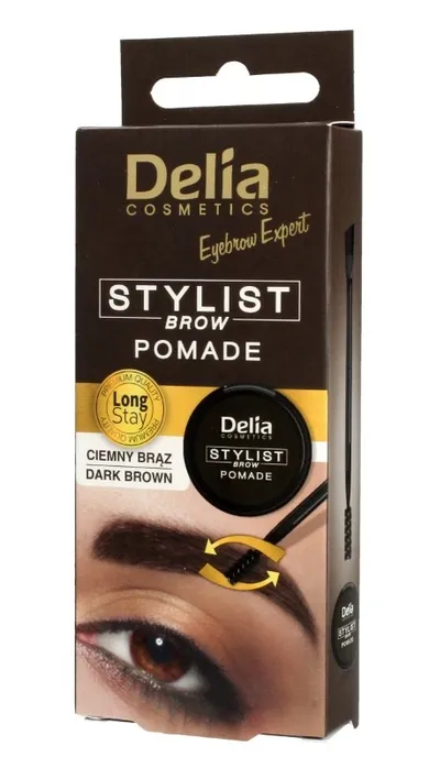 Delia Cosmetics, eyebrow expert, pomada do brwi, ciemny brąz