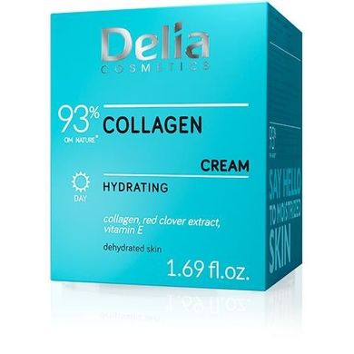 Delia Cosmetics, kolagen, krem na dzień o działaniu nawilżającym, 50 ml
