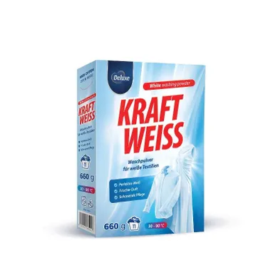 Deluxe, Kraft Weiss, proszek do prania, białego i firan, 660g