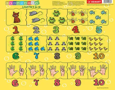Demart, Cyferki dla dzieci, puzzle ramkowe, 15 elementów