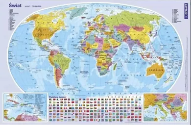 Demart Pap, podkładka na biurko, mata, mapa polityczna świata