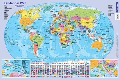 Demart Pap, podkładka na biurko, mata, mapa świata, polityczna