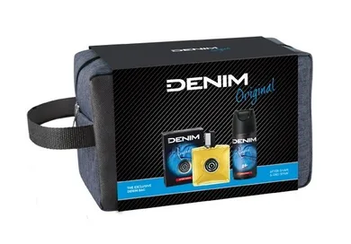 Denim, Original, zestaw prezentowy, woda po goleniu, 100 ml, deo spray, 150 ml, kosmetyczka