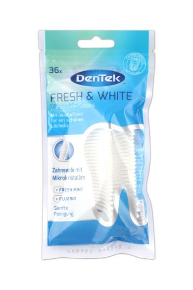 DenTek, Fresh&White niciowykałaczki, flossery, wykałaczki z wybielającą nicią dentystyczną, 36 szt.