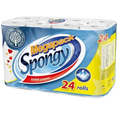 Der Waschkönig, Almusso spongy, papier toaletowy 2-warstowy, megapack, 24 rolki