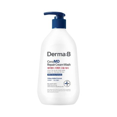 Derma:B, Ceramd, nawilżający i łagodzący kremowy żel do mycia ciała, 400 ml