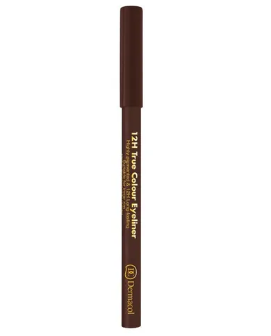 Dermacol, 12H True Colour Eyeliner, długotrwały eyeliner w kredce, 6 Dark Brown, 2g