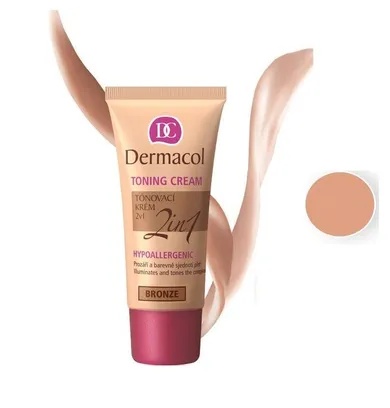 Dermacol, Toning Cream 2in1 Hypoallergenic, krem nawilżający i podkład do twarzy Bronze, 30 ml