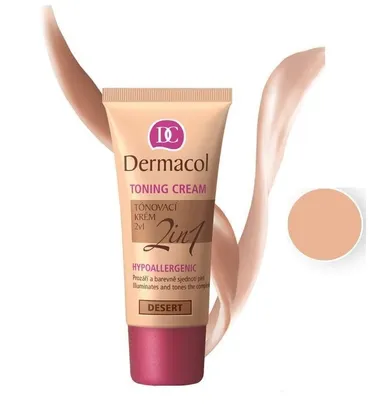 Dermacol, Toning Cream 2in1 Hypoallergenic, krem nawilżający i podkład do twarzy Desert, 30 ml