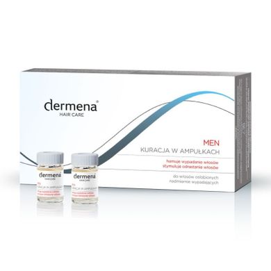 Dermena, Hair Care, Men, kuracja w ampułkach hamująca wypadanie włosów, 15-5 ml