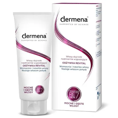 Dermena, Revital, nawilżająco-wzmacniająca odżywka do włosów dojrzałych, nadmiernie wypadających, 200 ml