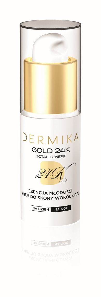 Dermika, Gold 24k Total Benefit, krem-esencja młodości pod oczy, 15 ml