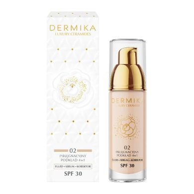 Dermika, Luxury Ceramides, podkład pielęgnacyjny 4w1, SPF30, odcień 02, 30 ml