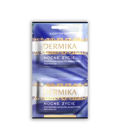 Dermika, Maseczki Piękności, Nocne życie, ekspresowa maseczka bankietowa pod makijaż, 10 ml