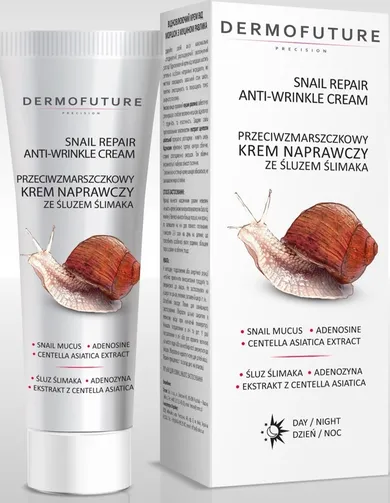 Dermofuture Precision, przeciwzmarszczkowy krem naprawczy ze śluzem ślimaka, 30 ml