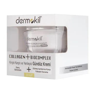 Dermokil, Collagen+Biocomplex SPF30, przeciwzmarszczkowy krem do twarzy na dzień, 50 ml