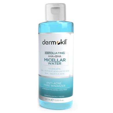 Dermokil, Exfoliating AHA+BHA Niacinamide Micellar Makeup Removal Water, złuszczający płyn micelarny, 400 ml