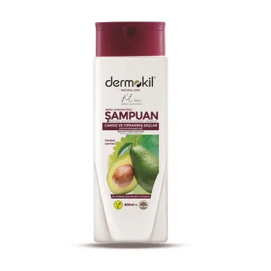 Dermokil, Natural Hair, szampon do włosów zniszczonych, Avocado, 400 ml