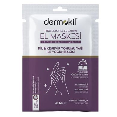 Dermokil, peeling Hand Mask, peelingująca maska do dłoni, Clay&Hemp Oil, 35 ml