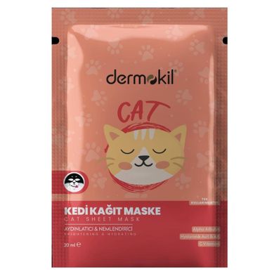 Dermokil, Sheet Mask, maseczka do twarzy w płachcie, Cat, 20 ml