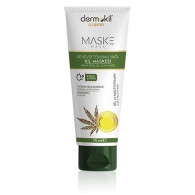 Dermokil, Xtreme Hemp Seed Oil Clay Mask, maseczka do twarzy z olejem konopnym, 75 ml