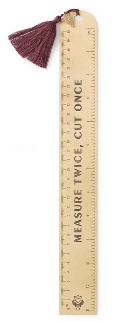 Designworks Ink, linijka, miedziana, Measure Twice Cut Once, 30 cm