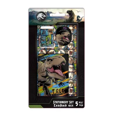 Diakakis, Jurassic World, zestaw przyborów szkolnych, 5 elementów