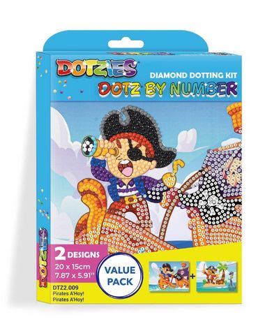 Diamond Dotz by number, diamentowa mozaika, A'hoy pirates, 2 obrazki