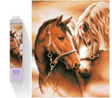 Diamond Dotz, diamentowa mozaika, Konie, 40-50 cm